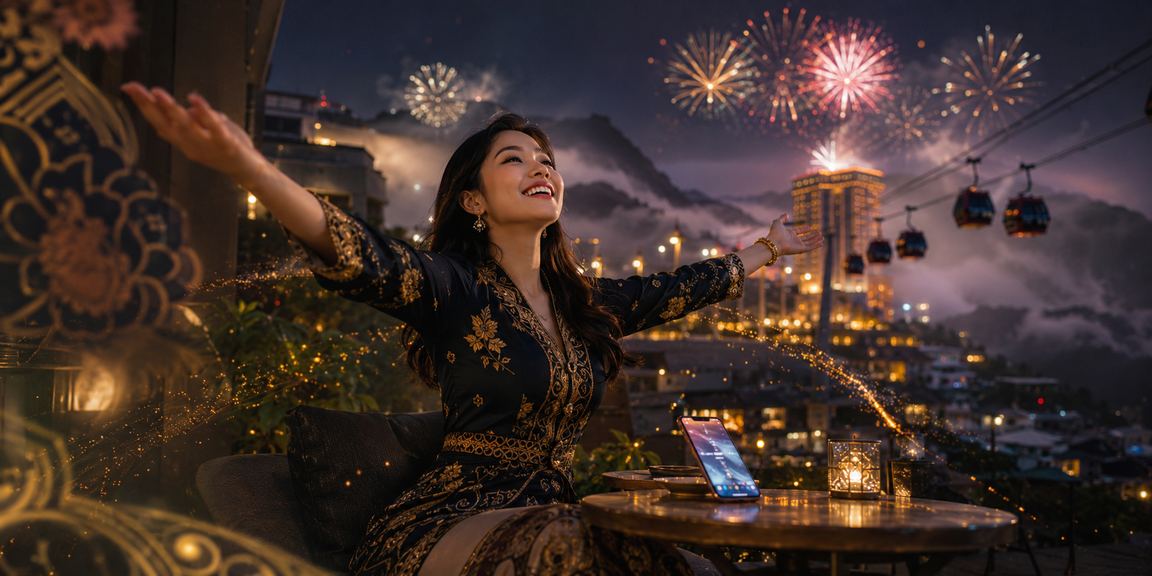 Ahli VIP menggunakan aplikasi mudah alih bs777 di Genting Highlands Malaysia